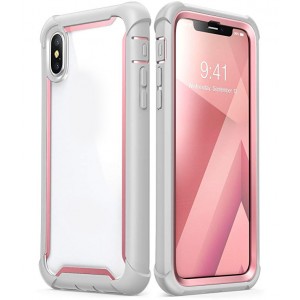 iPhone XS Max Case,   Full-Body Rugged Clear Bumper Case with Built-in Screen Protector for iPhone XS Max 6.5 Inch (2018 Release) (Pink)